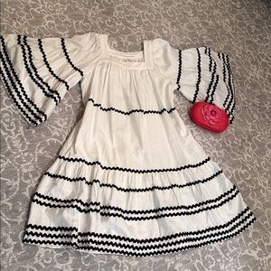 Lisa Marie Fernandez White Dress with Black Rickrack Trim